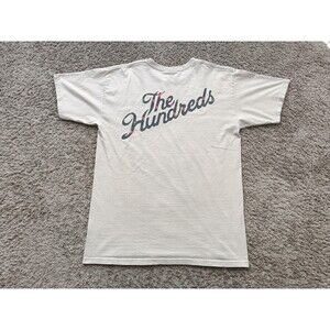 The Hundreds Script Logo T Shirt Mens Size Medium Beige Graphic Print Tee